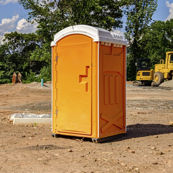 how often are the porta potties cleaned and serviced during a rental period in Dunkirk WI